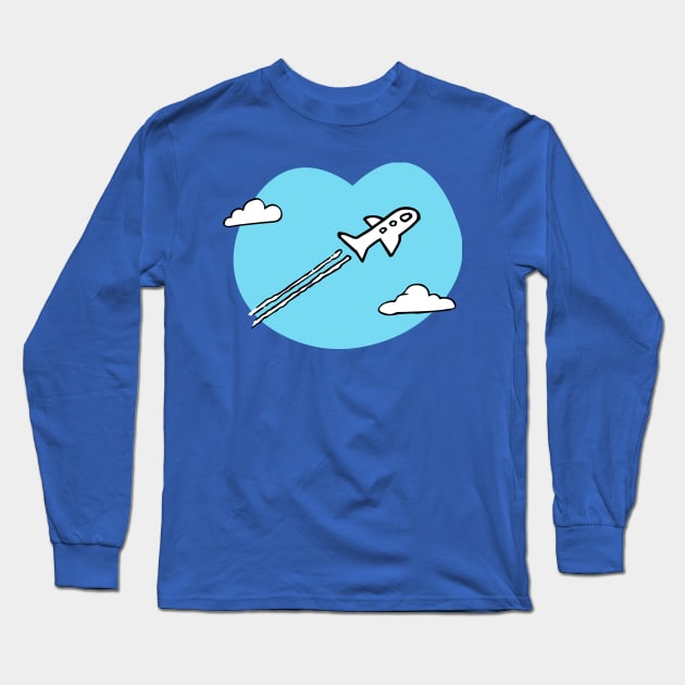 Flying plane Long Sleeve T-Shirt by Guernat